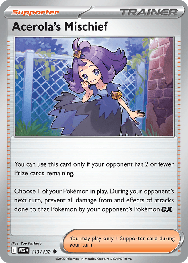 Carta Acerola's Mischief 113/132 do set Mega Evolution — Pokémon TCG | Bynx