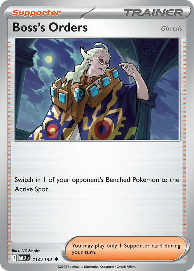 Carta Boss's Orders 114/132 do set Mega Evolution — Pokémon TCG | Bynx