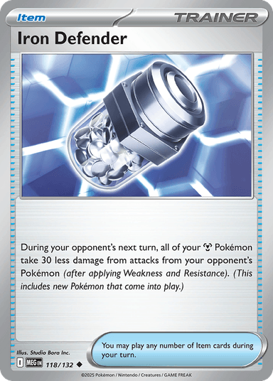 Carta Iron Defender 118/132 do set Mega Evolution — Pokémon TCG | Bynx