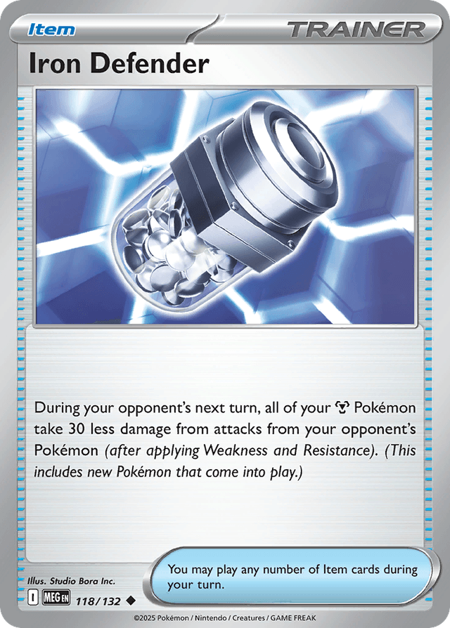 Carta Iron Defender 118/132 do set Mega Evolution — Pokémon TCG | Bynx