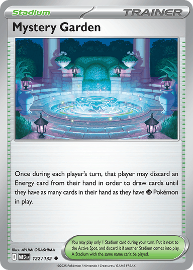 Carta Mystery Garden 122/132 do set Mega Evolution — Pokémon TCG | Bynx