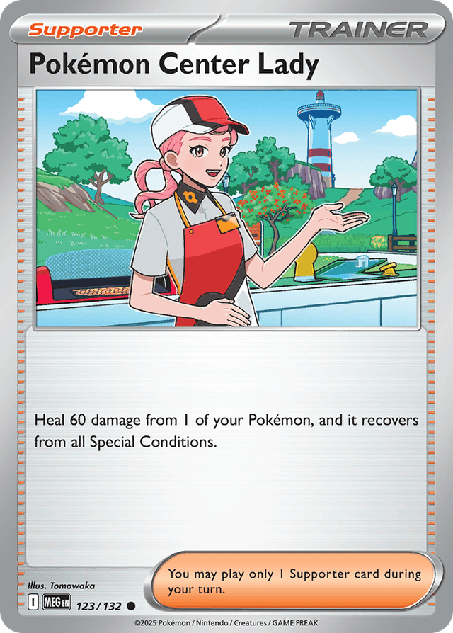 Carta Pokémon Center Lady 123/132 do set Mega Evolution — Pokémon TCG | Bynx