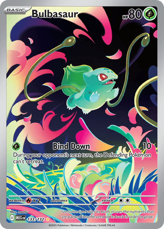 Carta Bulbasaur 133/132 do set Mega Evolution — Pokémon TCG | Bynx
