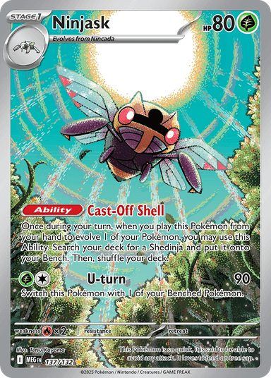 Carta Ninjask 137/132 do set Mega Evolution — Pokémon TCG | Bynx