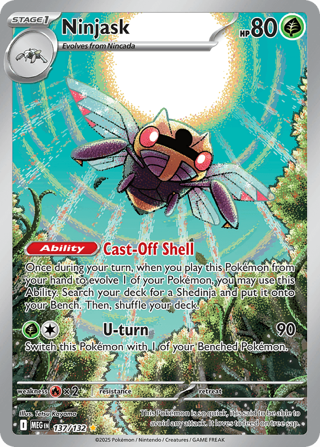 Carta Ninjask 137/132 do set Mega Evolution — Pokémon TCG | Bynx