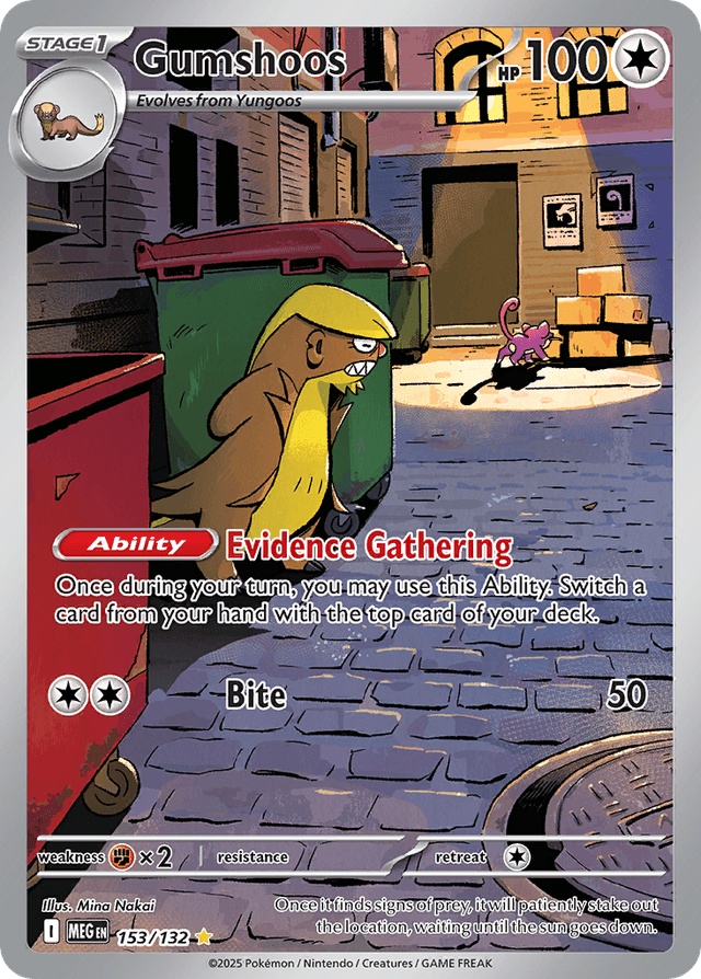 Carta Gumshoos 153/132 do set Mega Evolution — Pokémon TCG | Bynx
