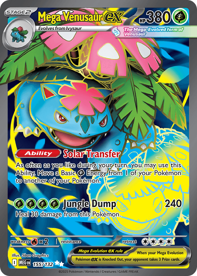 Carta Mega Venusaur ex 155/132 do set Mega Evolution — Pokémon TCG | Bynx