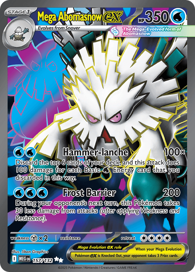 Carta Mega Abomasnow ex 157/132 do set Mega Evolution — Pokémon TCG | Bynx