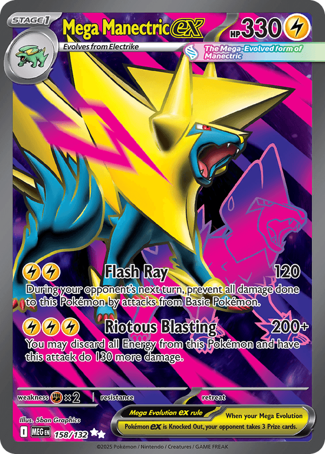 Carta Mega Manectric ex 158/132 do set Mega Evolution — Pokémon TCG | Bynx