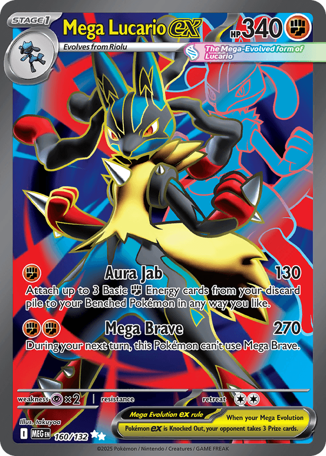 Carta Mega Lucario ex 160/132 do set Mega Evolution — Pokémon TCG | Bynx