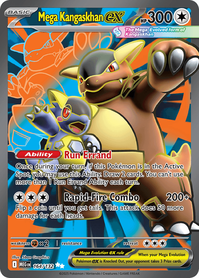 Carta Mega Kangaskhan ex 164/132 do set Mega Evolution — Pokémon TCG | Bynx