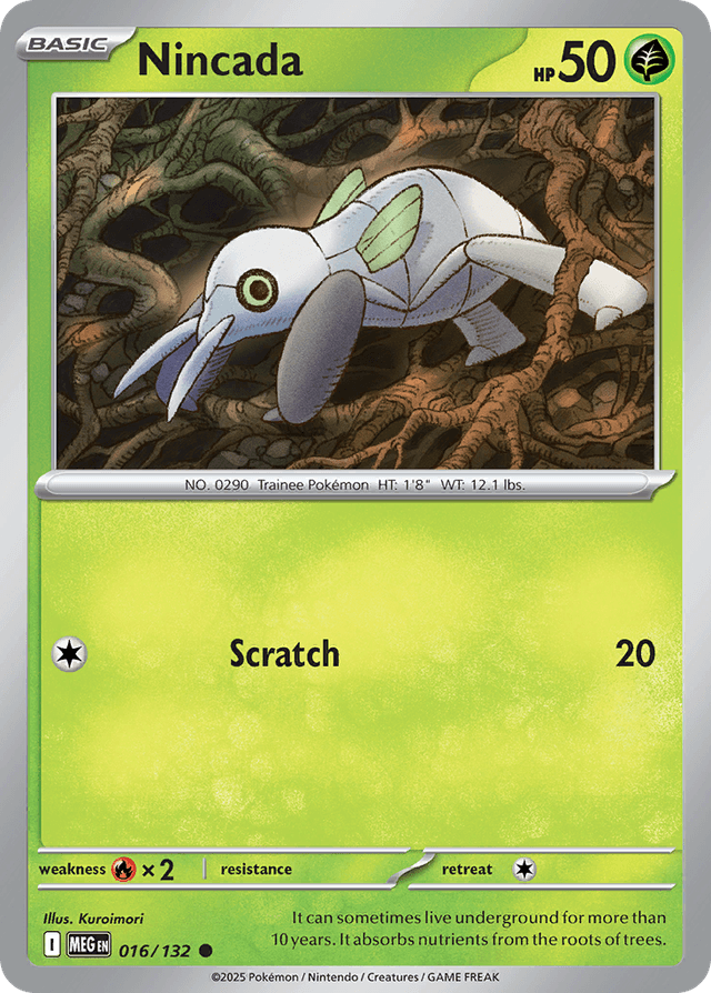 Carta Nincada 16/132 do set Mega Evolution — Pokémon TCG | Bynx