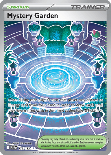 Carta Mystery Garden 172/132 do set Mega Evolution — Pokémon TCG | Bynx