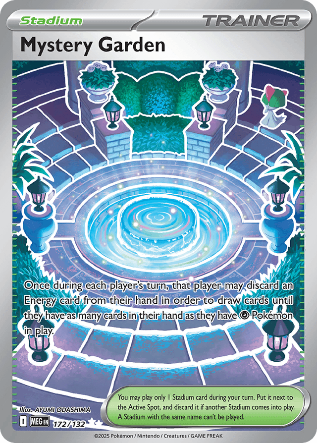 Carta Mystery Garden 172/132 do set Mega Evolution — Pokémon TCG | Bynx