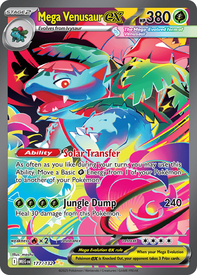 Carta Mega Venusaur ex 177/132 do set Mega Evolution — Pokémon TCG | Bynx