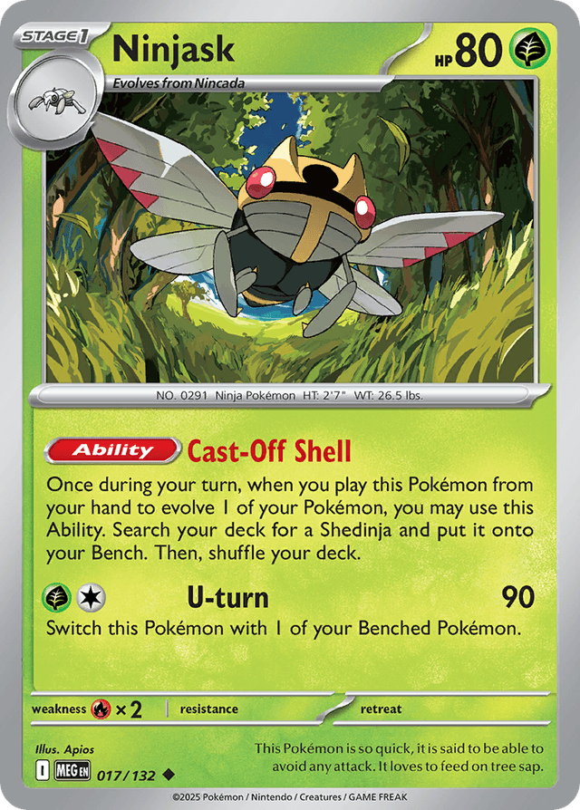 Carta Ninjask 17/132 do set Mega Evolution — Pokémon TCG | Bynx