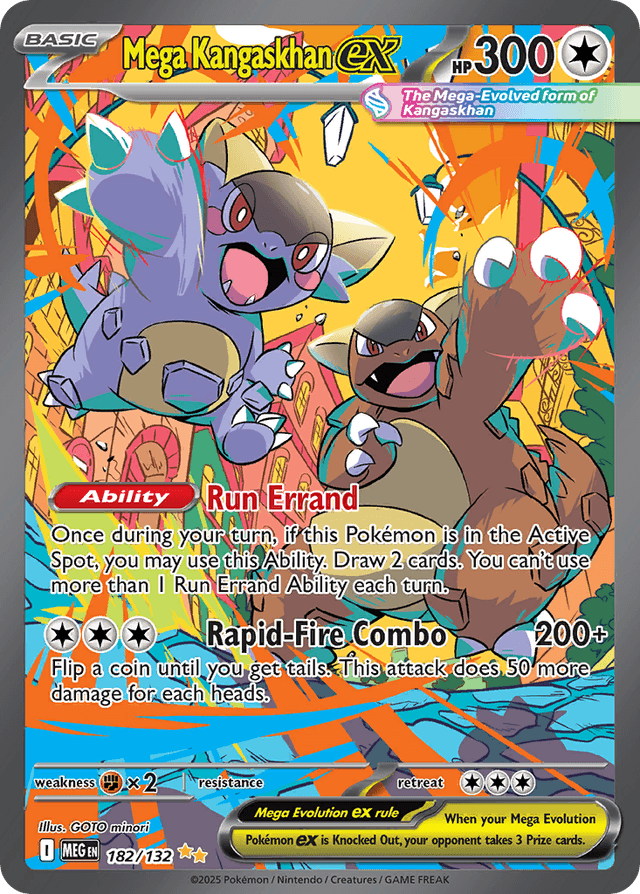 Carta Mega Kangaskhan ex 182/132 do set Mega Evolution — Pokémon TCG | Bynx