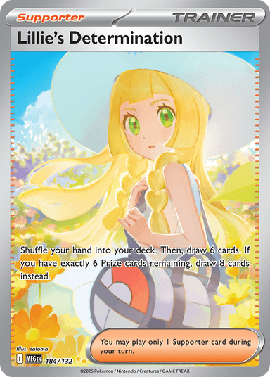 Carta Lillie's Determination 184/132 do set Mega Evolution — Pokémon TCG | Bynx