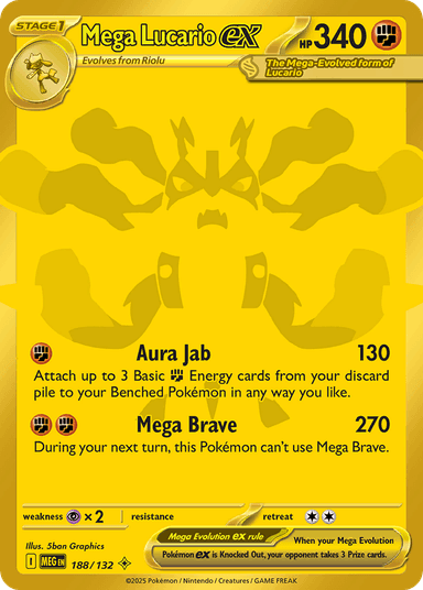 Carta Mega Lucario ex 188/132 do set Mega Evolution — Pokémon TCG | Bynx