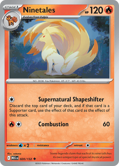Carta Ninetales 20/132 do set Mega Evolution — Pokémon TCG | Bynx