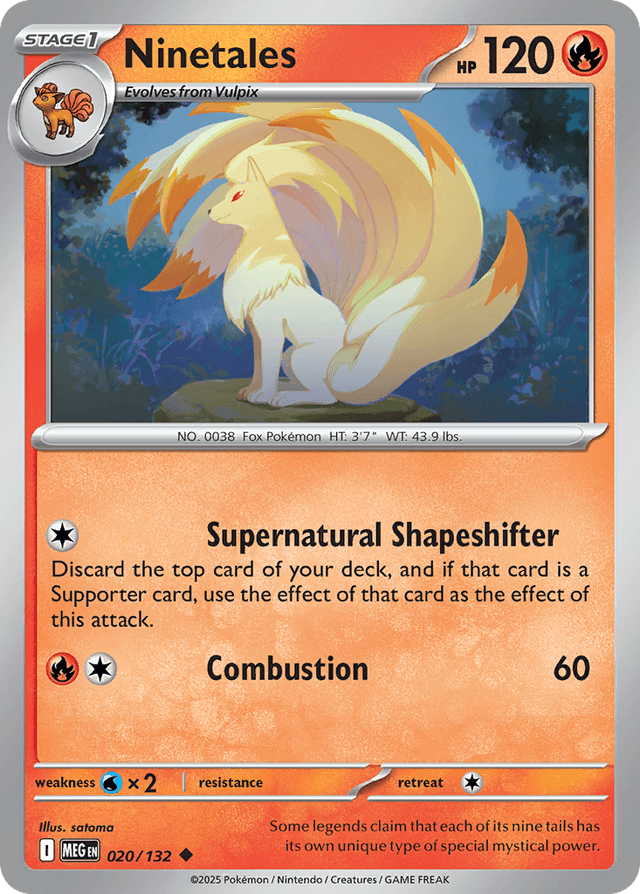 Carta Ninetales 20/132 do set Mega Evolution — Pokémon TCG | Bynx