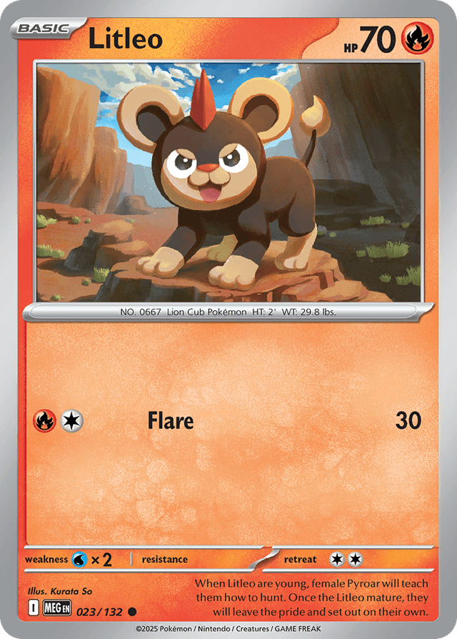 Carta Litleo 23/132 do set Mega Evolution — Pokémon TCG | Bynx