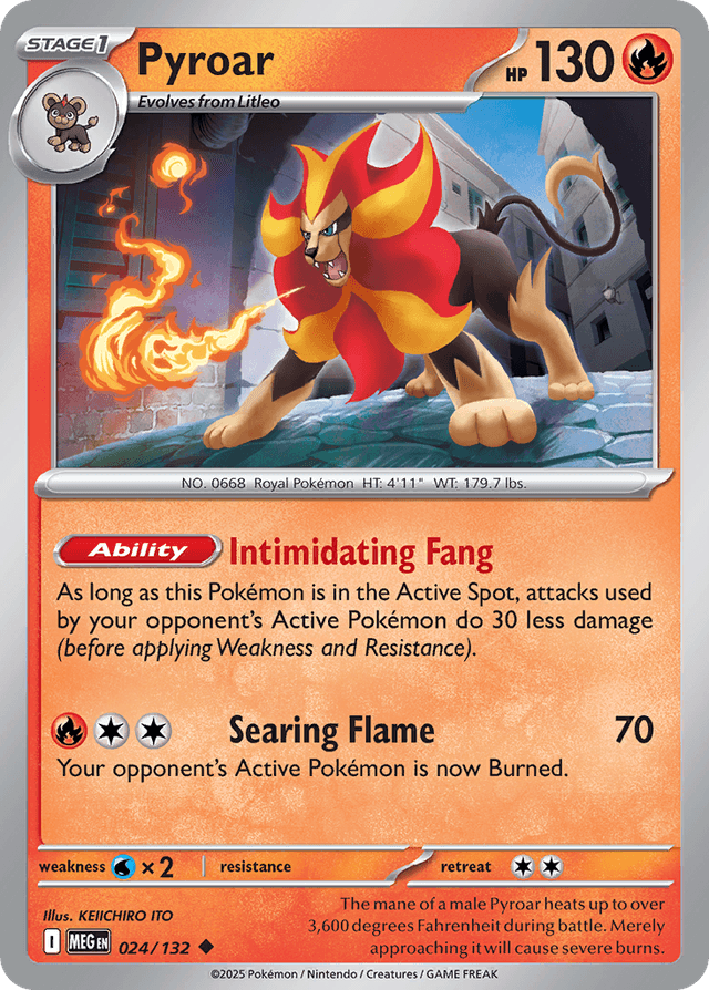 Carta Pyroar 24/132 do set Mega Evolution — Pokémon TCG | Bynx