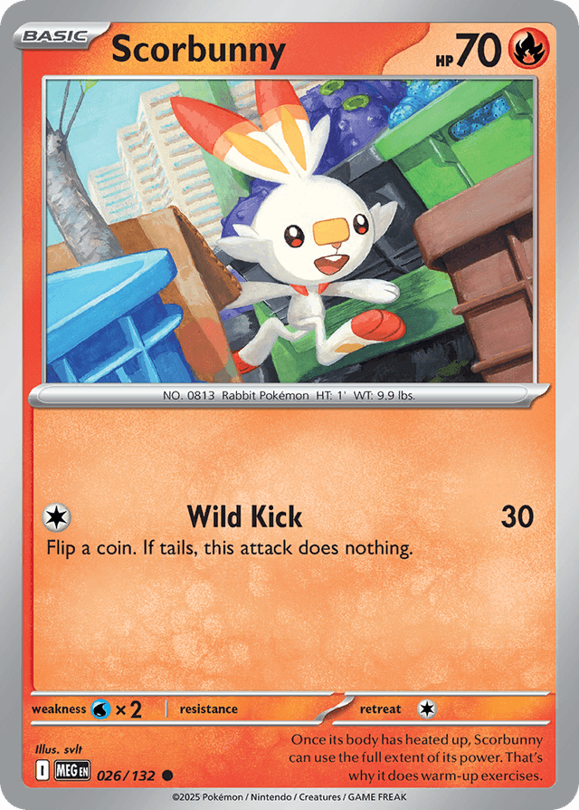 Carta Scorbunny 26/132 do set Mega Evolution — Pokémon TCG | Bynx