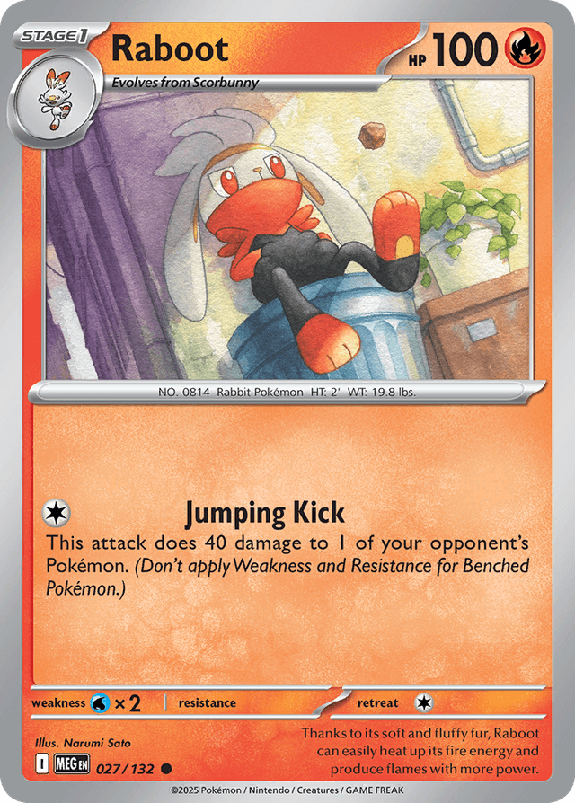 Carta Raboot 27/132 do set Mega Evolution — Pokémon TCG | Bynx