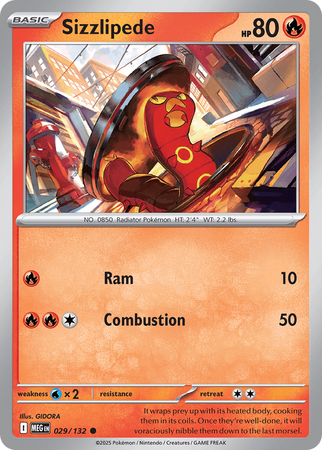Carta Sizzlipede 29/132 do set Mega Evolution — Pokémon TCG | Bynx