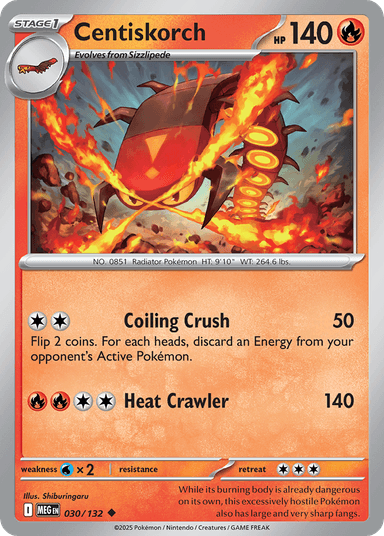 Carta Centiskorch 30/132 do set Mega Evolution — Pokémon TCG | Bynx