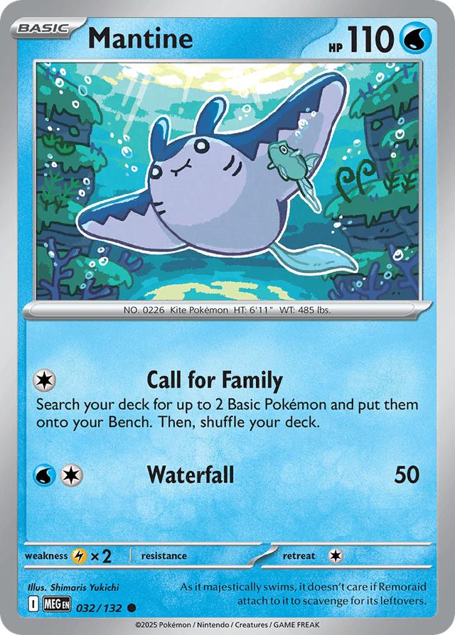 Carta Mantine 32/132 do set Mega Evolution — Pokémon TCG | Bynx