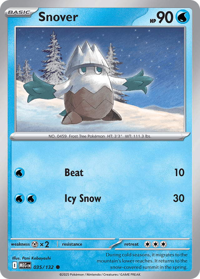 Carta Snover 35/132 do set Mega Evolution — Pokémon TCG | Bynx