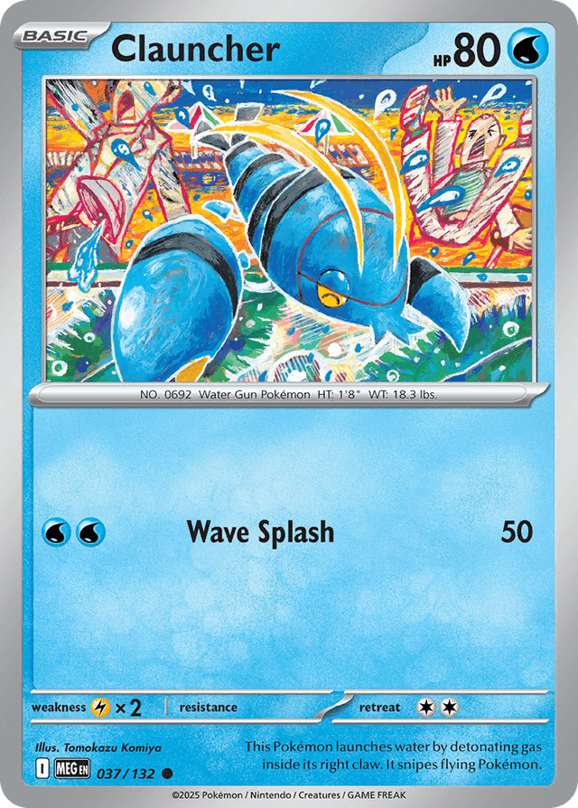 Carta Clauncher 37/132 do set Mega Evolution — Pokémon TCG | Bynx