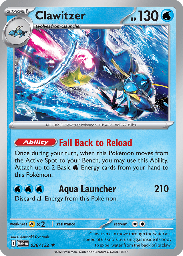 Carta Clawitzer 38/132 do set Mega Evolution — Pokémon TCG | Bynx