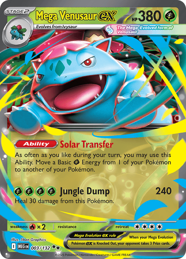 Carta Mega Venusaur ex 3/132 do set Mega Evolution — Pokémon TCG | Bynx