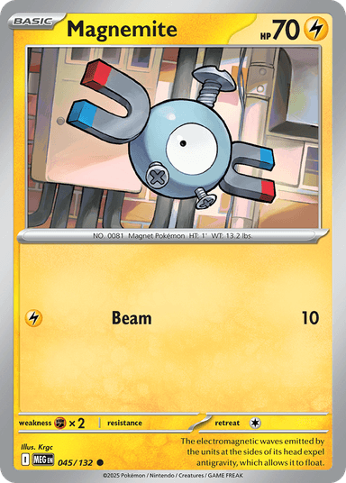 Carta Magnemite 45/132 do set Mega Evolution — Pokémon TCG | Bynx