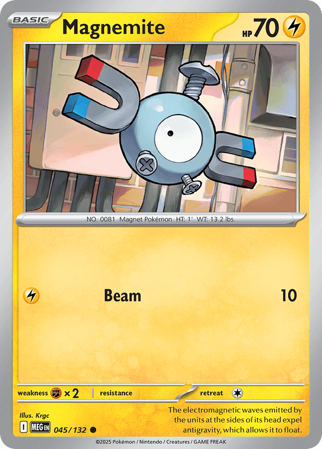 Carta Magnemite 45/132 do set Mega Evolution — Pokémon TCG | Bynx