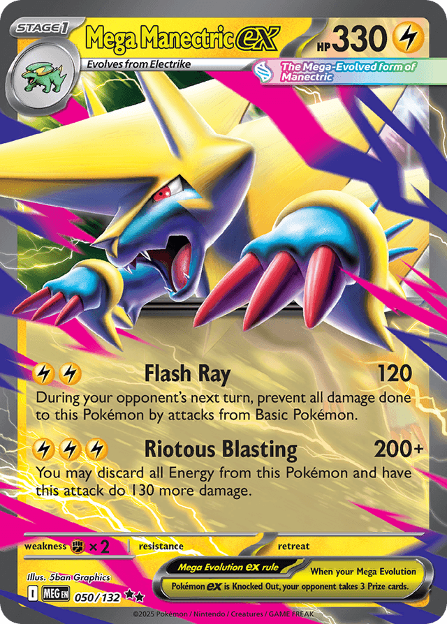 Carta Mega Manectric ex 50/132 do set Mega Evolution — Pokémon TCG | Bynx