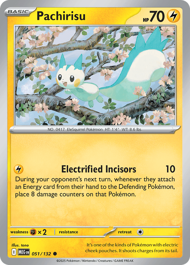 Carta Pachirisu 51/132 do set Mega Evolution — Pokémon TCG | Bynx