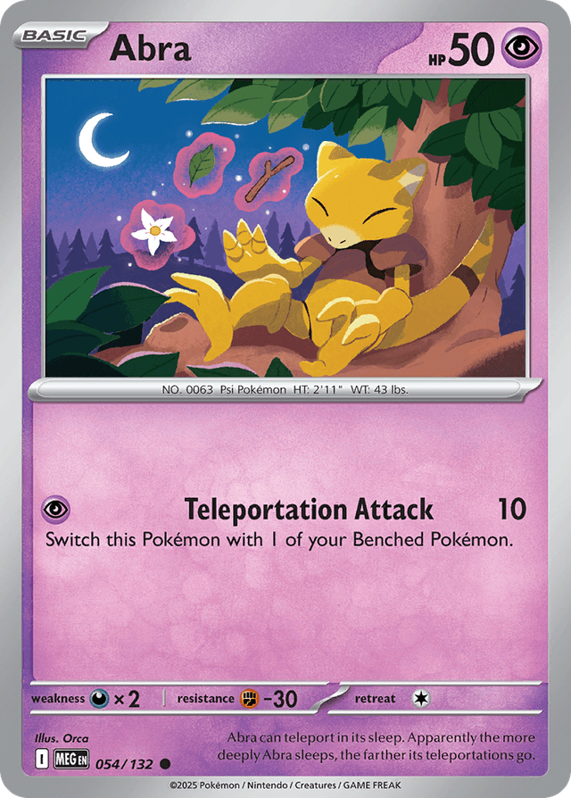 Carta Abra 54/132 do set Mega Evolution — Pokémon TCG | Bynx