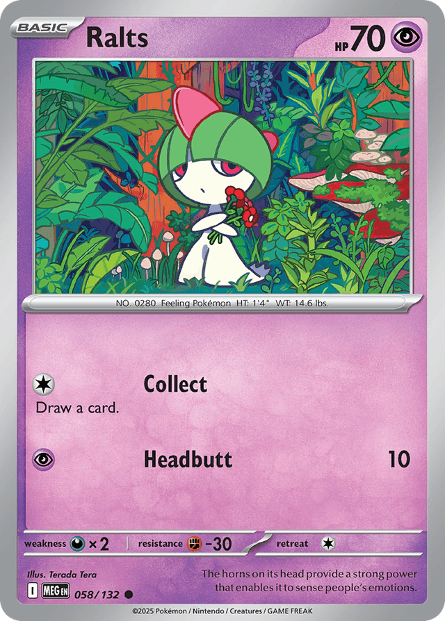 Carta Ralts 58/132 do set Mega Evolution — Pokémon TCG | Bynx