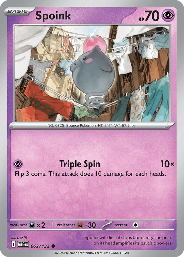 Carta Spoink 62/132 do set Mega Evolution — Pokémon TCG | Bynx