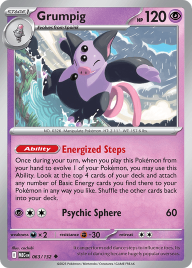 Carta Grumpig 63/132 do set Mega Evolution — Pokémon TCG | Bynx