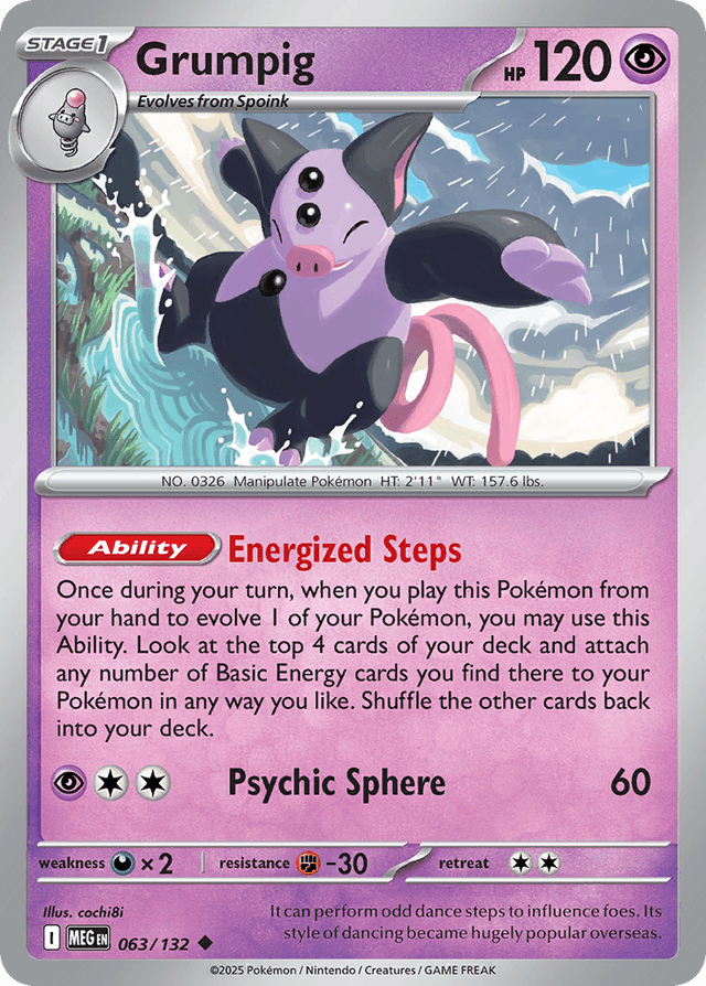 Carta Grumpig 63/132 do set Mega Evolution — Pokémon TCG | Bynx