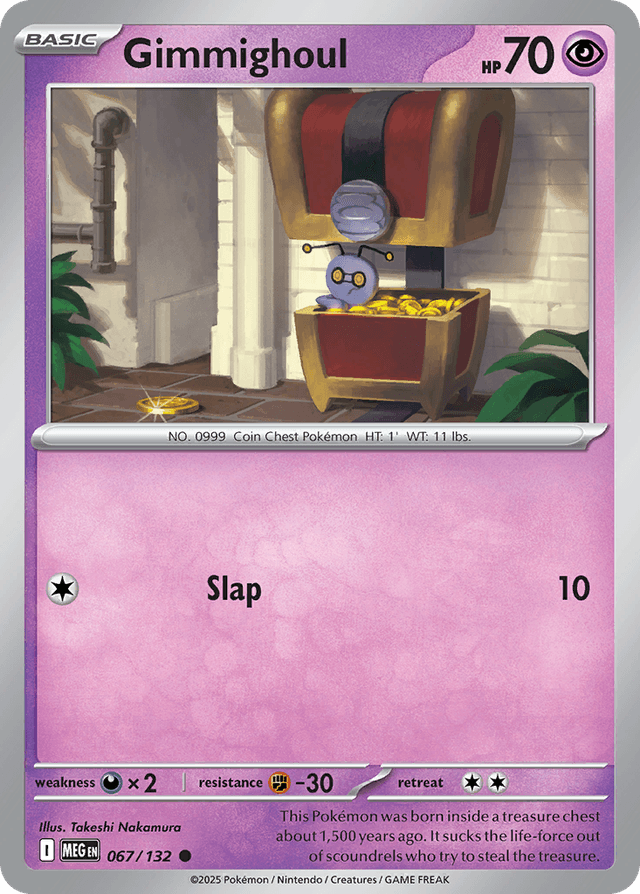 Carta Gimmighoul 67/132 do set Mega Evolution — Pokémon TCG | Bynx