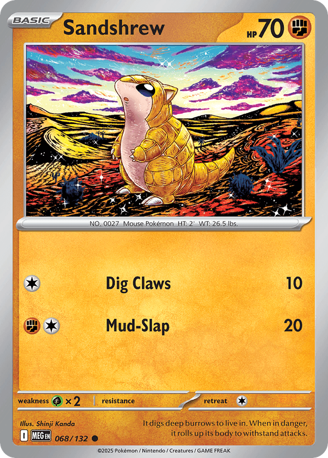Carta Sandshrew 68/132 do set Mega Evolution — Pokémon TCG | Bynx