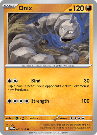 Carta Onix 70/132 do set Mega Evolution — Pokémon TCG | Bynx