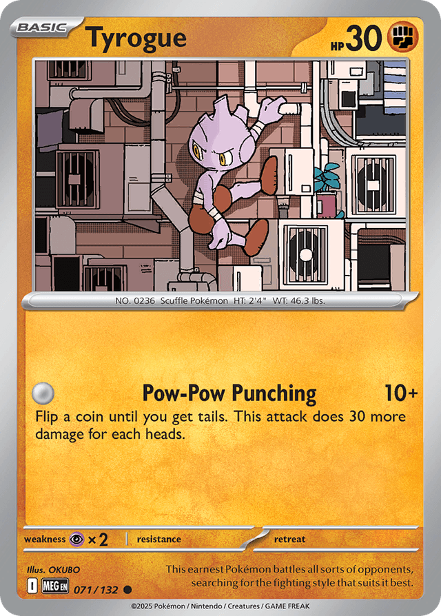 Carta Tyrogue 71/132 do set Mega Evolution — Pokémon TCG | Bynx