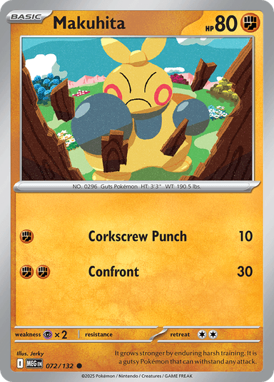 Carta Makuhita 72/132 do set Mega Evolution — Pokémon TCG | Bynx